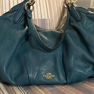 Coach Blue Leather Shoulder Bag